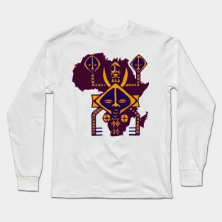 Mother Spirit of Africa Original Artwork Purple Orange Long Sleeve T-Shirt